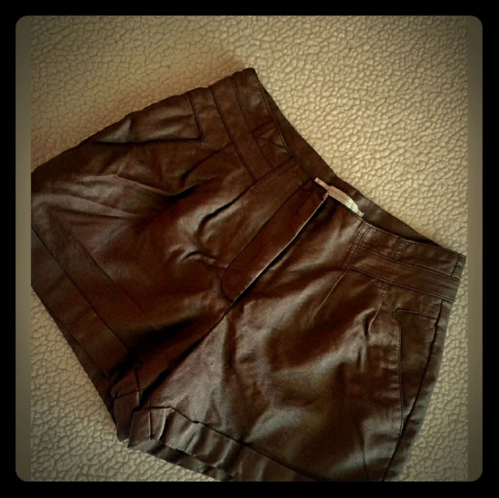 Faux leather,  high waisted shorts, Lauren Conrad
